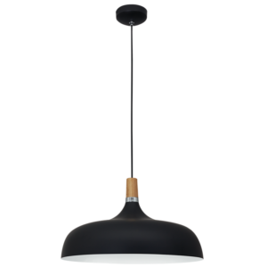 Brightstar PEN912 Metal and Wood Pendant Light, 500mm Wide