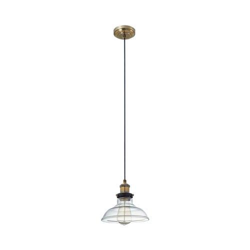Antique Brass Pendant With Clear Glass