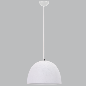 Brightstar PEN930 White Metal Pendant Light with Ceramic Shade - 320mm Wide