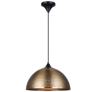 Brightstar Black/Antique Hammered Metal Dome Pendant Light