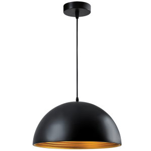 Brightstar PEN937 Black and Gold Metal Cord Pendant Light - 400mm Wide, Modern Design