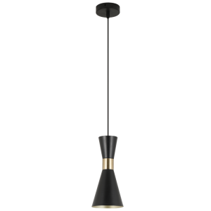 Brightstar PEN940 Black and Gold Metal Pendant Light - 115mm Wide, Modern Design