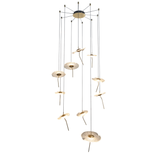 Brightstar PEN956/10 Gold Aluminium and Glass CCT LED Pendant Light (33W, 2970lm)