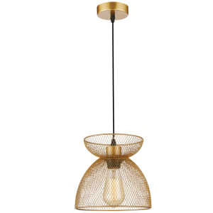 Brightstar PEN960 Elegant Gold Iron Cord Pendant Light - 220mm Wide
