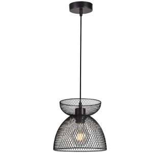 Brightstar PEN961 Black Iron Cord Pendant Light - 220mm Wide, Modern Design