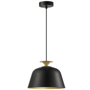 Brightstar PEN963 Black and Gold Iron Cord Pendant Light - 245mm Wide, Modern Design