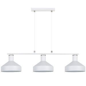Brightstar PEN969 Sand White and Satin Chrome Metal Pendant Light - 3-Light Fitting