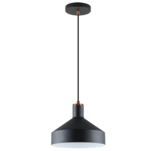 Brightstar PEN970 Black and Copper Metal Cord Pendant Light - 250mm Wide, Contemporary Design
