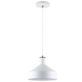 Brightstar PEN971 Modern Sand White Metal Cord Pendant Light with Satin Chrome Accents