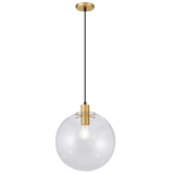 Brightstar PEN972/1 GD Matt Gold Metal Pendant with Clear Glass