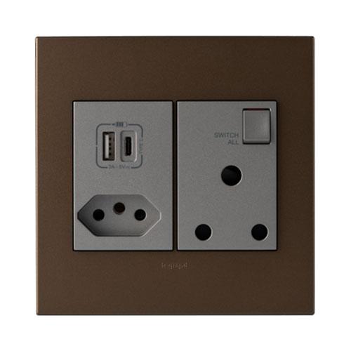 Legrand Arteor Usb Type-A & Type-C Combo Socket - Dark Bronze