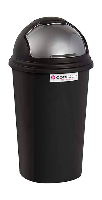 Refuse Bin Round Flip Lid 25L Black