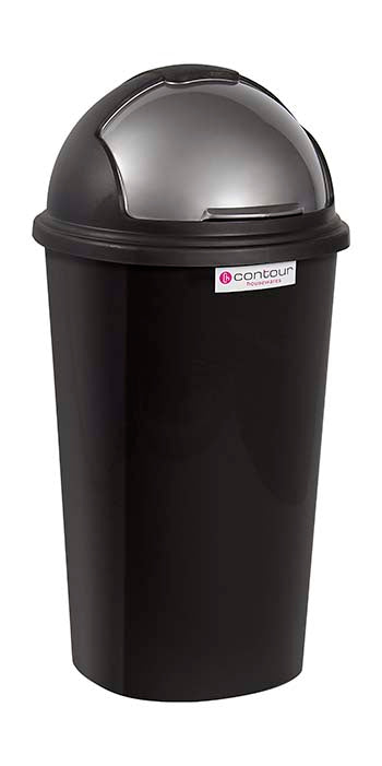 Refuse Bin Round Flip Lid 50L Black