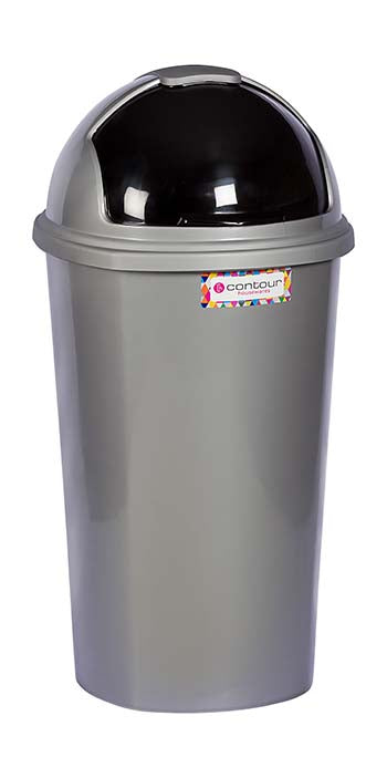 Refuse Bin Round Flip Lid 50L Silver