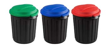 Refuse Bin Round Set 60L Red Blue&Green