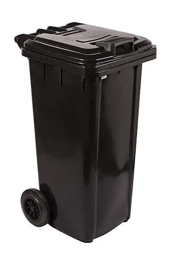 Refuse Bin Wheelie 120L Black Lid Pride