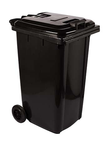 Refuse Bin Wheelie 240L Black Lid Pride