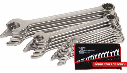 Spanner Matpro Combination Set 6-22 17Pc T/Roll