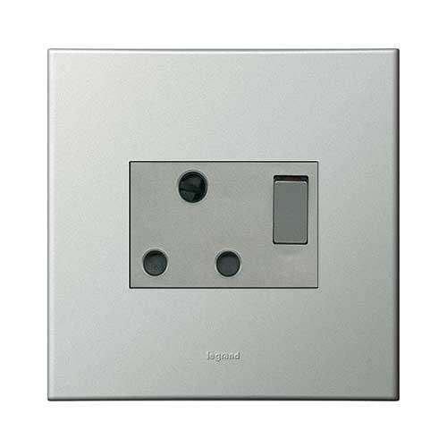 Legrand Arteor Single Switched Socket - Soft Aluminium