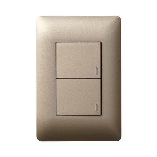 Legrand Ysalis 2 Lever Switch - Champagne