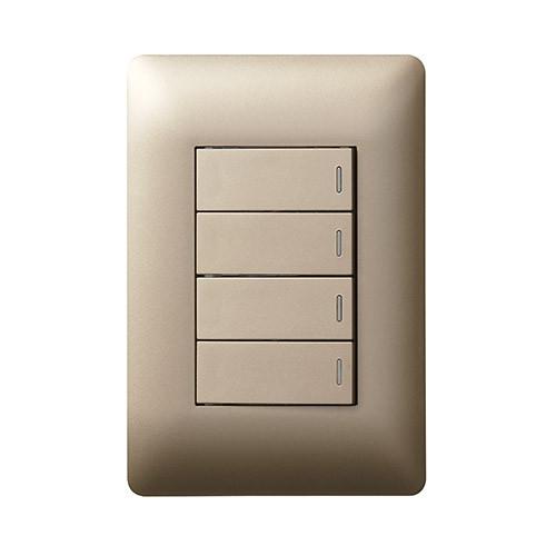 Legrand Ysalis 4 Lever Switch - Champagne