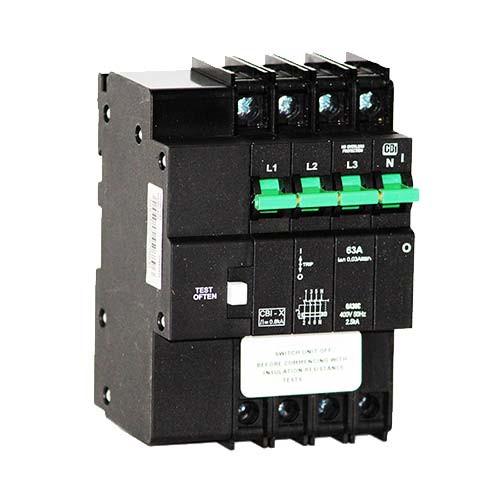 Cbi Dual Mount Earth Leakage 3 Pole + N 3Ka 63A - Qa36Cw