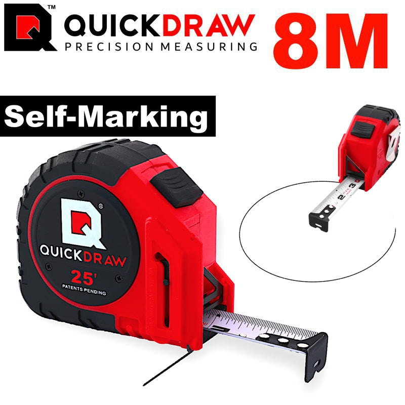 Quickdraw 8M Tape Measure Self Marking