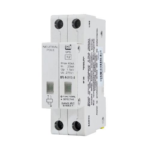 Cbi Din Rail Surge Protector Qfln-2(13)D 1P+N 275V With Indication - 10Ka