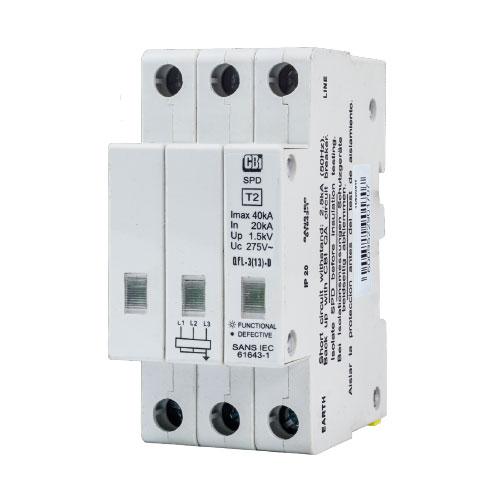 Cbi Din Rail Surge Protector Qfl-3(13)D 3P 275V With Indication - 10Ka