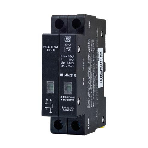 Cbi Mini Rail Surge Protector Qfln-2(13) 1P+N 275V With Indication - 10Ka
