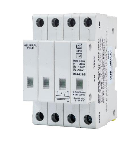 Cbi Din Rail Surge Protector Qfln-4(13)D 3P+N 275V With Indication - 40Ka