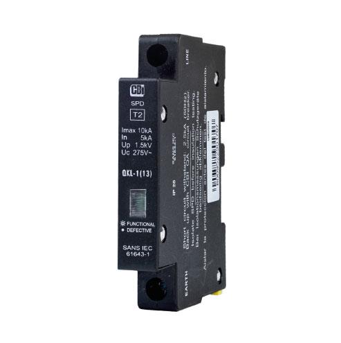 Cbi Mini Rail Surge Protector Qfl-1(13) 1P 275V With Indication - 40Ka