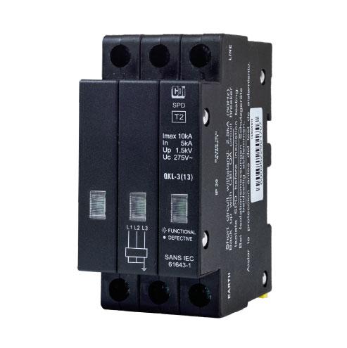 Cbi Mini Rail Surge Protector Qfl-3(13) 3P 275V With Indication - 40Ka