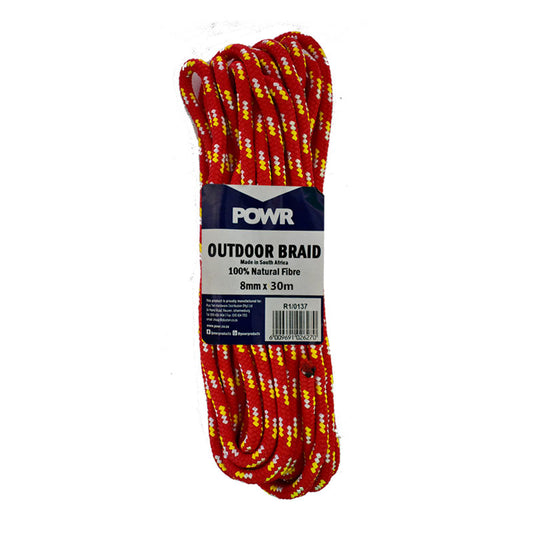 ROPE OUTDOOR BRAIDED HANK 8MMX30MT