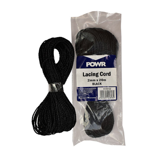 CORD LACING BLACK 2MMX20MTR