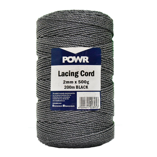 CORD LACING BLACK 2MMX500GR