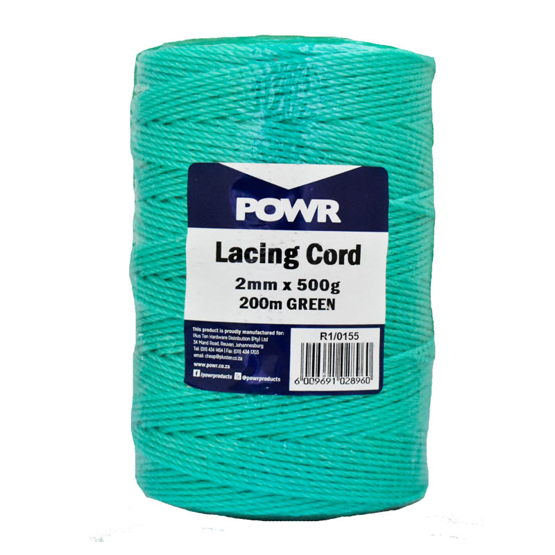 CORD LACING GREEN 2MMX500GR