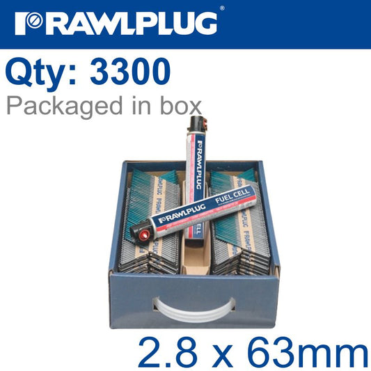Nail Hot Dip Clipped 2.8Mmx63Mm X3300-Box Paper Collated 50 Mic