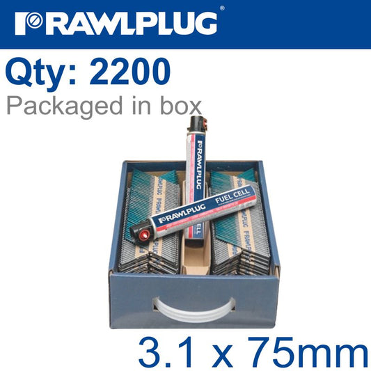 Nail Hot Dip Clipped 3.1Mmx75Mm X2200-Box Paper Collated 50 Mic