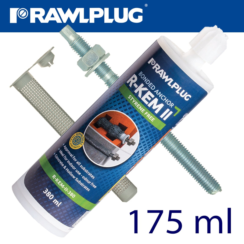 Polyester Styrene Free Resin 175Ml Chem Anchor W/4 Studs And Sleeves