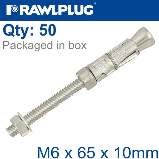 Projecting Bolt M6X65X10Mm X50-Box