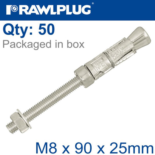 Projecting Bolt M8X90Mm X50 -Box