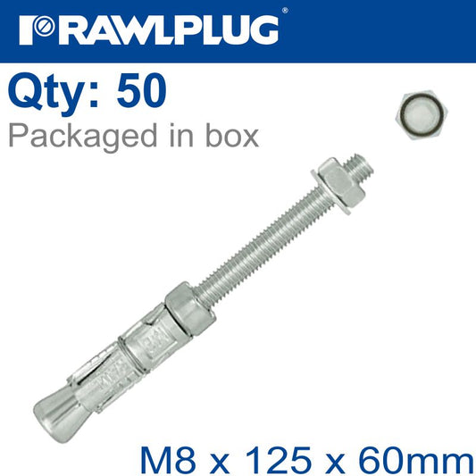 Projecting Bolt M8X125Mmx60Mm X50 -Box