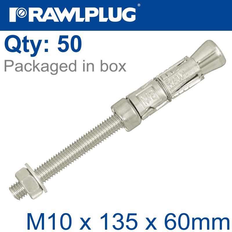 Projecting Bolt M10X135X60Mm X50 -Box