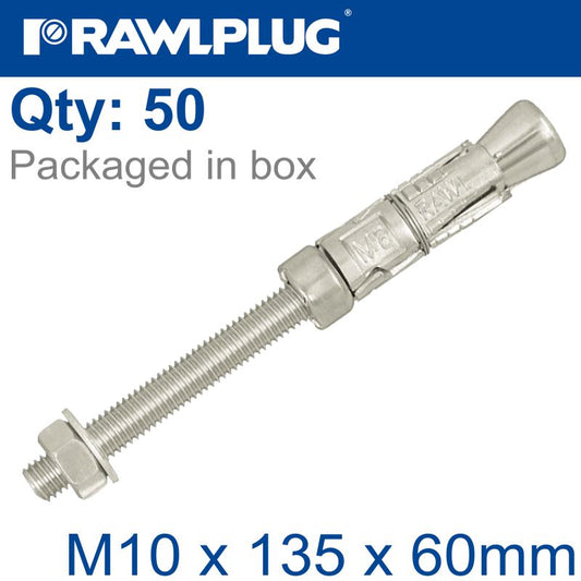 Projecting Bolt M10X135X60Mm X50 -Box