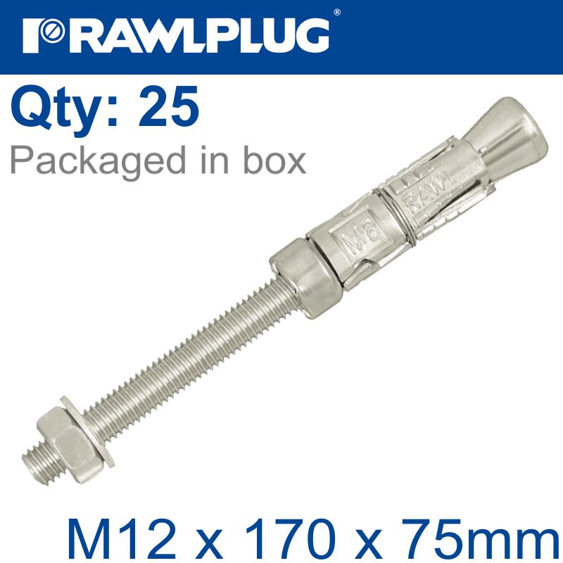 Projecting Bolt M12X170X75Mm X25 -Box