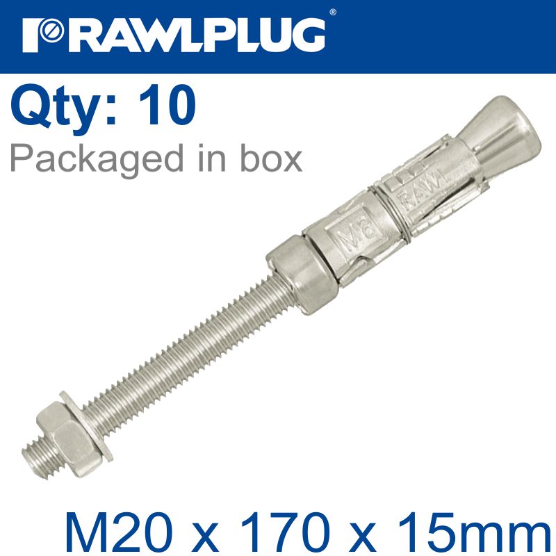 Projecting Bolt M20X170X15Mm X10 -Box