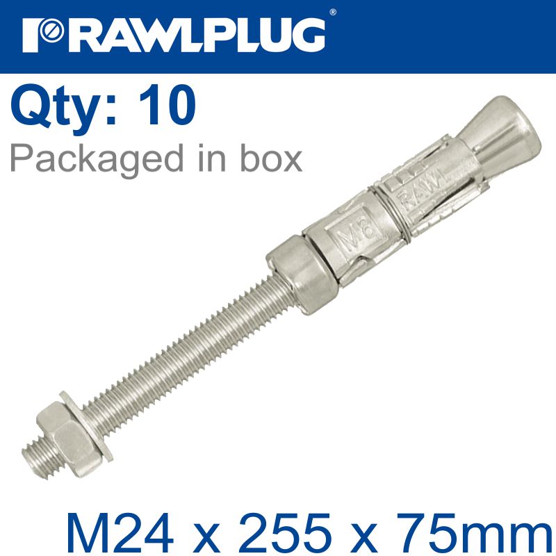 Projecting Bolt M24X255X75Mm X5 -Box