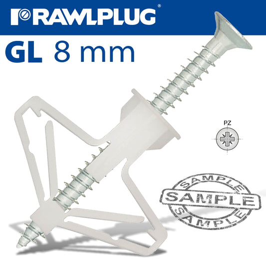 Plastic Toggle With Screw 8Mm 5 Per Bag