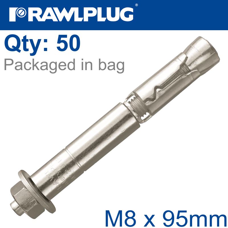 R-Spl Safety Plus - Projecting Bolt M8X95Mm X50 Per Box